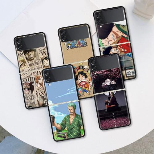 Folding Case for Samsung Galaxy Z Flip 3 5G Full Protection Cover for Samsung Z Flip 5G Phone Shell Anime One Piece Zoro Luffy