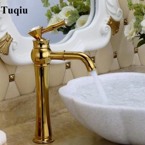 Vidric Basin Faucet Bathroom Copper Faucet Gold Sink Mixer Tap Toilet Sink Hot Cold Single Handle Rotation Sink Faucet