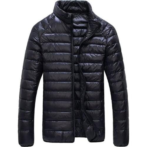 Ultralight Coat Men Winter Down Warm Jackets Male Stand Collar Soft Duck Thin Light Windbreaker Overcoat Mens Parka
