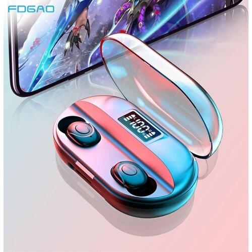 TWS Wireless Earphone Headphones 5.0 Bluetooth Waterproof 9D Sports Stereo Sound Earbuds Microphone Headset With Charging Box