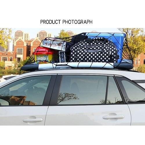 Heavy Duty Bungee Cargo Net 10 PCS ABS Hooks Grid Mesh Roof Rack Net for Pickup Truck Bed and SUV Roof Travel