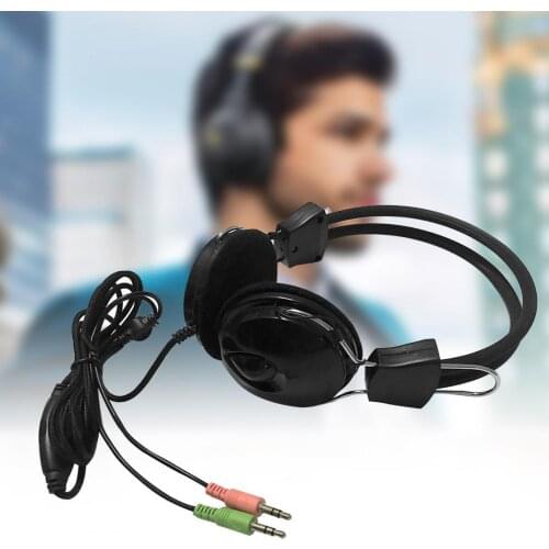3.5mm Headphones Universal Noise Reduction Canceling Head-mounted Sports Gaming Headset Wired Earphone with Mic for Computer