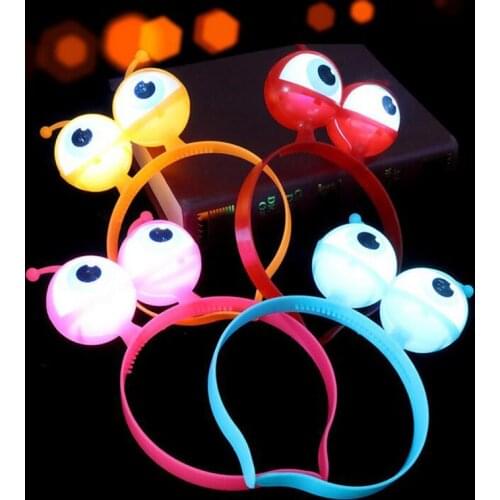 Party Light Up Props Luminous Glowing Big Eyes Alien Cosplay Toy Hairband Show Concert Party Dress Party Gift Halloween