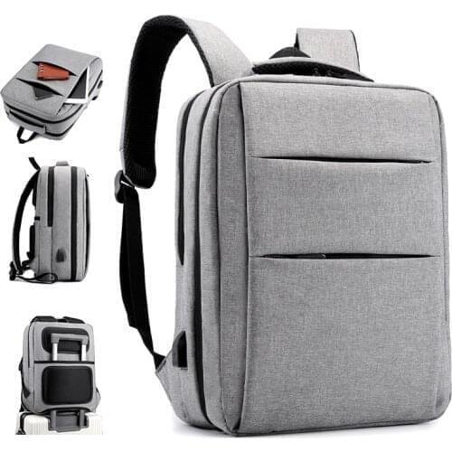 Vintage 15.6 Inch Laptop Backpack USB Charger Large School Bag Men Women Travel Office Computer Rucksack Waterproof Book Bag