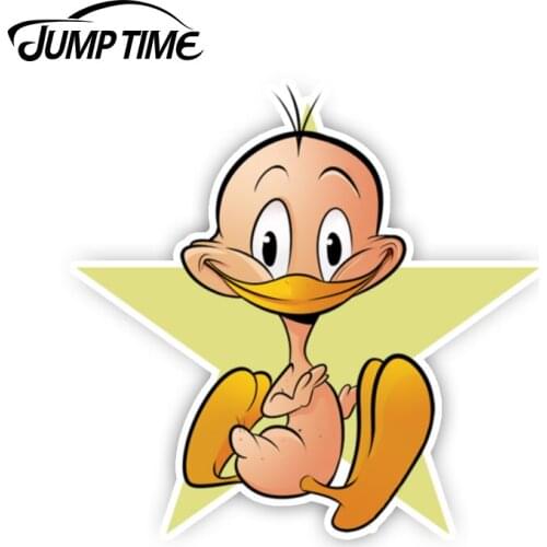 Jump Time 13cm x 11cm Funny Car Stickers Cartoon Tweety Bird Graphics Waterproof JDM Bumper Windows Personality Decals