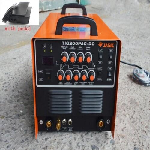 WSE-200P TIG200P Tig Welding Machine AC/DC TIG/MMA Square Wave Pulse Inverter Argon Welder 220V With Foot Control Pedal