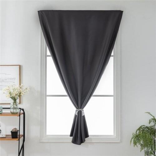 Soild Color Modern Kitchen Short Curtains Window Blackout Curtain For Living Room Bedroom Kids Room Velcro Curtains Drape Panel