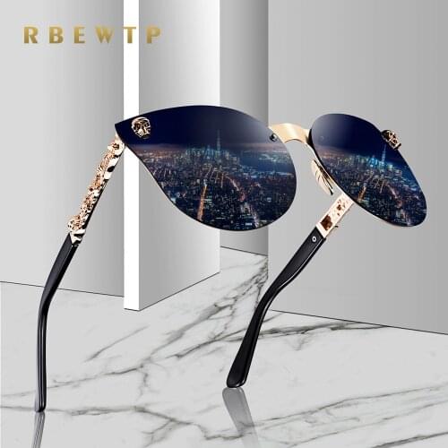 RBEWTP 2019 Fashion Women Gothic Sunglasses Skull Frame Metal Temple High Quality Gold Sun glasses Oculos De Sol Feminino Luxury