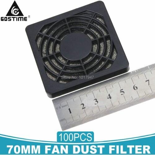 100PCS Lot 7cm 70mm PC Dust Filter 3 in 1 Fan Dustproof Sponge Mesh Cover Case