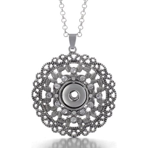 12mm ginger Snap Button Charms Necklace Metal Pendant Jewelry NN-111