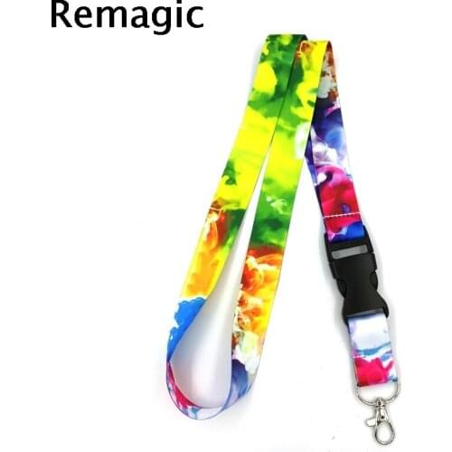 20pcs Colorful smoke Lanyard Keys Phone Holder Funny Neck Strap With Keyring ID Card DIY Animal webbings ribbons Hang Rope