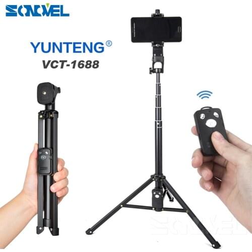 3 in 1 Yunteng 1688 Bluetooth Remote Shutter Portable Handle Selfie Stick Mini Table Tripod For IOS Android Iphone Samsung Gopro