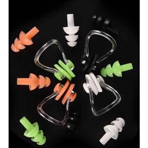 4 colors Nasal Splint Ear Plugs With Box Swimming Earplug Nose Clip Watertight Set Kit Sports Fitness Swimming Pool Accessories