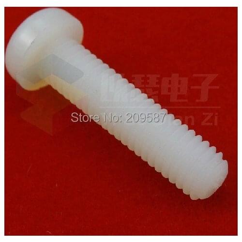 50pcs M6 x 20mm x 1.0mm Cross Cylinder Cap Nylon Screw Standoff PCB