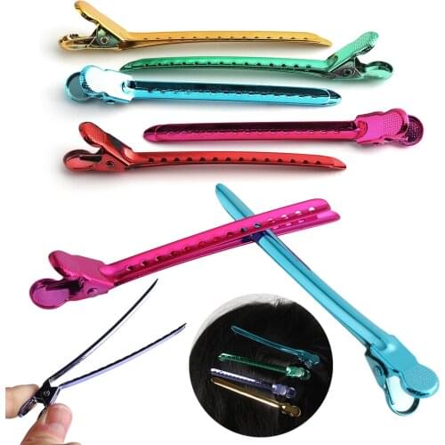 6Pcs/Set Holding Hair Styling Clip Flat Metal Duck Mouth Hair Clips Hairdressing Salon Clamps Beauty Home DIY Styling Tools