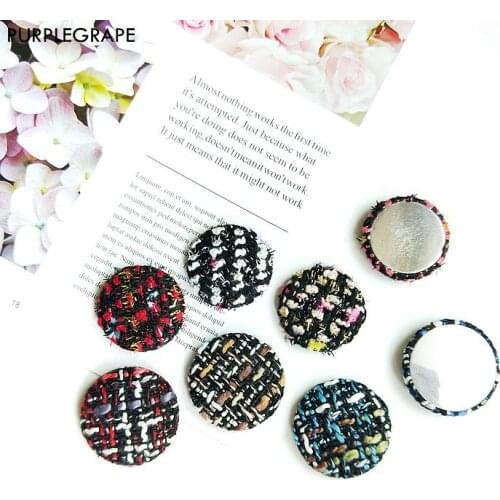 PURPLEGRAPE 16mm DIY Handmade Earrings Accessories Hair Accessories Accessories Jewelry Pendant Button Weave Women Fashion 8pcs