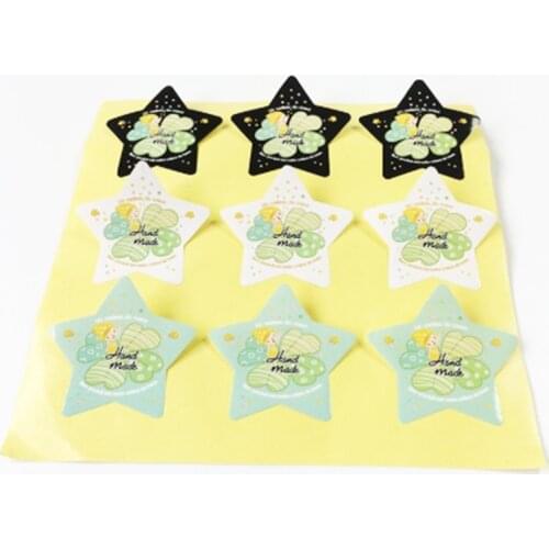 90PCS/lot Vintage 3 Colors Clover Star design kraft paper seal sticker for baking DIY Package label Decoration label sticker