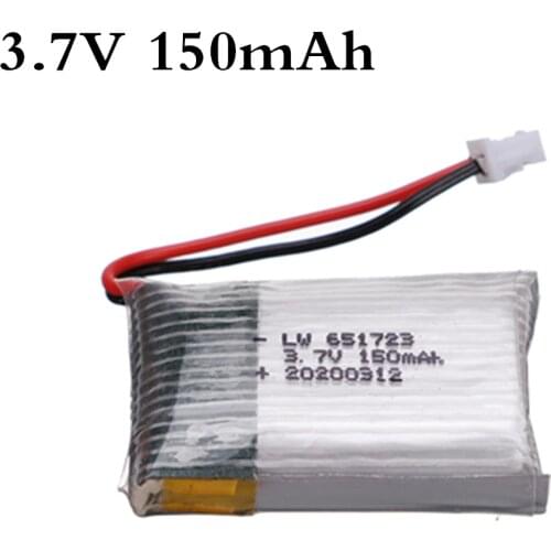 3.7v 150mAh 651723 For H20 RC Quadcopter Drone Spare parts 3.7v Lipo Battery for H20 Battery for Toy Helicopter