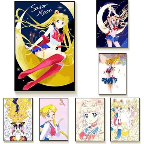 Diamond Painting Embroidery Anime Poster Sailor Moon 5D DIY Cross Stitch Kits Rhinestone Mosaic Art Home Rome Wall Decor
