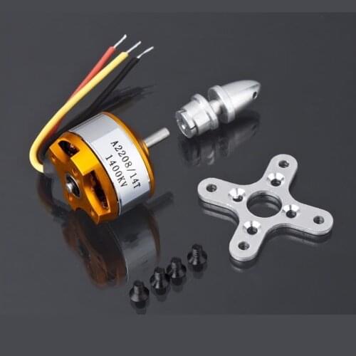 1pcs Brushless DC Electric Motor A2208 KV1100 KV1400 KV2600 for RC Airplanes/Boat/Vehicle Model Glider Plane Kit
