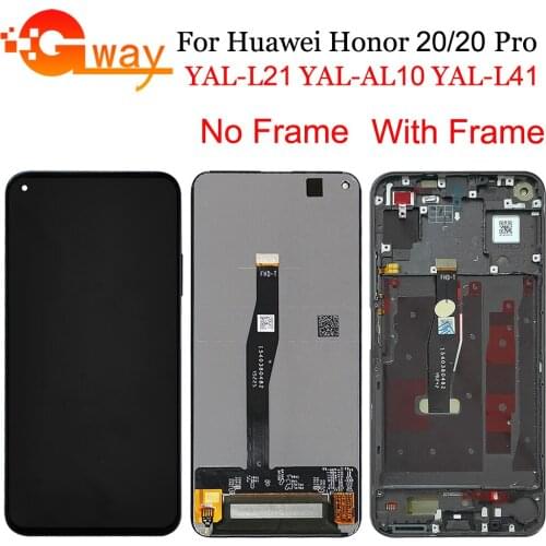 For Huawei Honor 20 LCD Honor 20 Pro LCD Display Touch Screen Digitizer Assembly With Frame For YAL-L21 YAL-AL10 YAL-L41 LCD