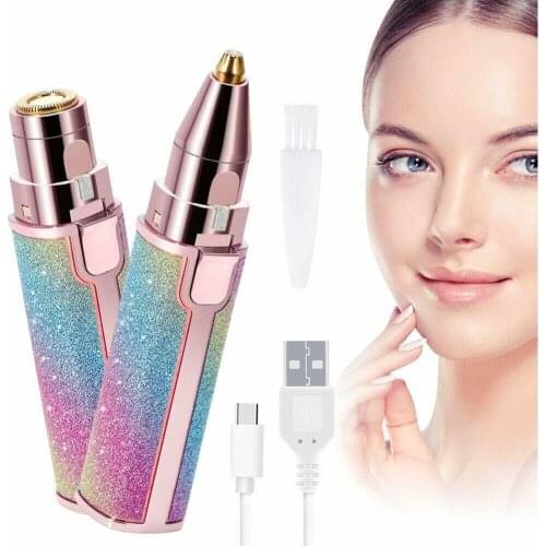 Home 2 in 1 Mini Electric Portable Eyebrow Trimmer Lady Depilator Makeup Body Hair Remover Facial Hair Removal Epilator