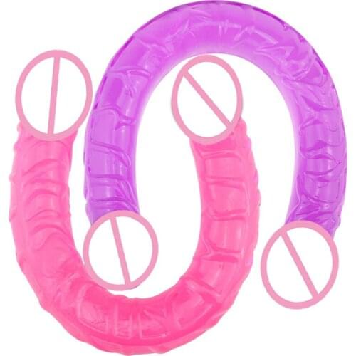 Double Dildo Big Penis for Women Lesbian Anal Butt Plug Flexible Soft Jelly Dual Ended Dong Adult Game Female Masturbation
