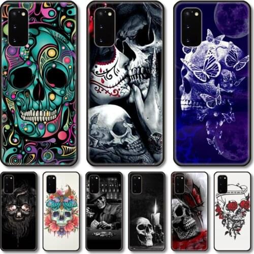 Purple skulls Phone Case For Samsung Galaxy Note S 21 20 10 9 8 E Lite FE UW Ultra 5G PRO Black Shell Cover