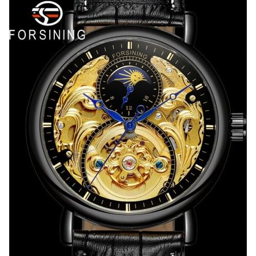FORSINING Men Wristwatch Military Army Sport Automatic Mechanical Male Clock Top Brand Luxury Skeleton Waterproof Man Watch 8177