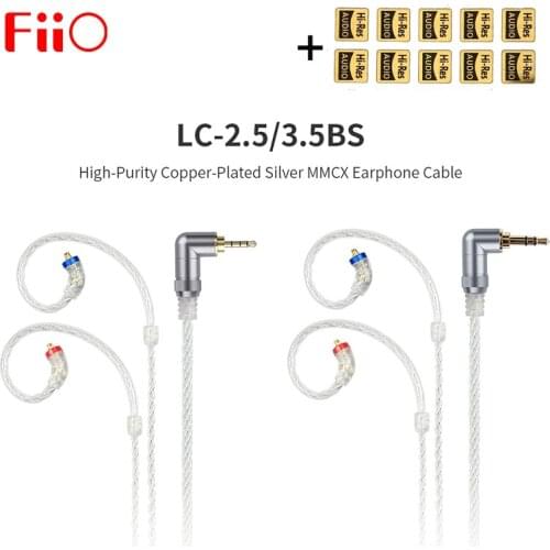 FiiO LC-3.5BS LC-2.5BS High-Purity Copper-Plated Silver MMCX Earphone Cable for uBTR/BTR1/BTR3/FH7/F9 pro(45cm)