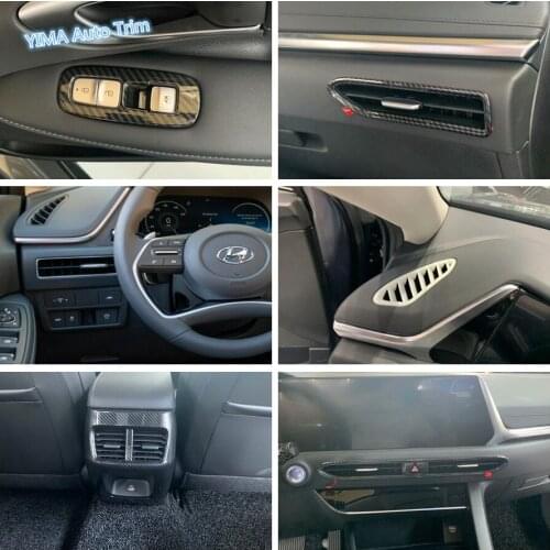 Lapetus Middle / Side Air AC Outlet Vent / Head Lights Lamp Switch Button Panel Cover Trim Fit For Hyundai Sonata 10th 2020 2021