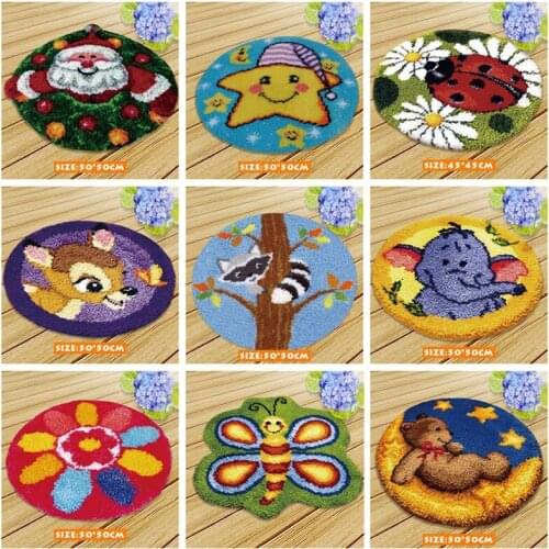 Embroidery Carpet Foamiran For Needlework Latch Hook Rug Kits Diy Knoopkussen Dieren Latch Hook Knooppakket Tapijt Tapijt Kussen