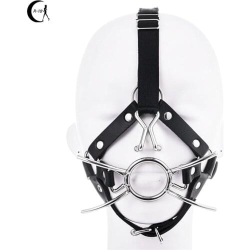 Metal Spider O Ring Open Mouth Gag,BDSM Sex Bondage Leather Restraint Blowjob Gag Fetish Oral Fixation Sex Toys For Women Couple