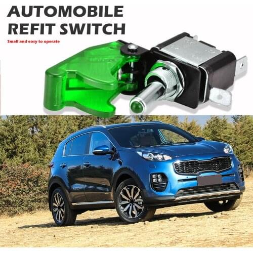 Multi-function LED Toggle Switch Control ON/OFF 12V Illuminated Aircraft Missile Flip Up Cover Auto Replacement Parts 65x38x15mm