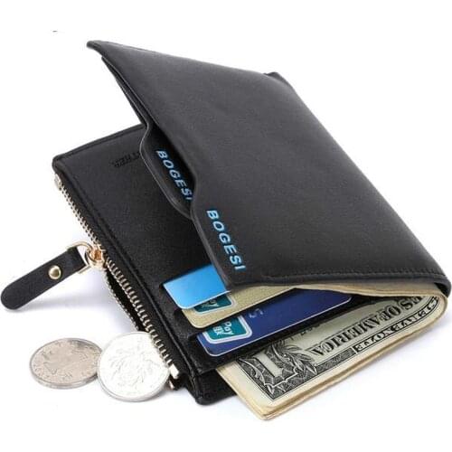 100% high quality brand new Short mens cardholder designer small Pu wallet mens Coin Wallet coin purse