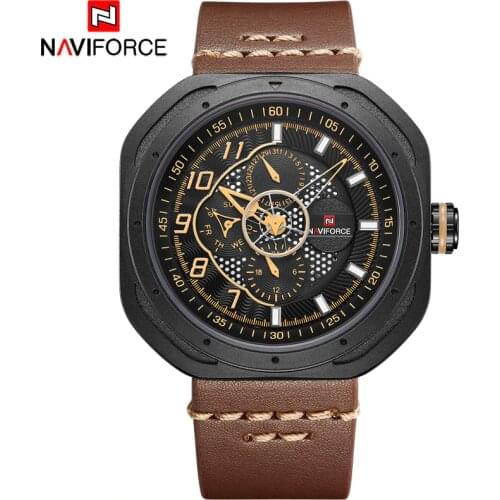 NAVIFORCE 2018 Men Quartz Watches Top Brand Sports Auto Date Week Display High Quality 30M Waterproof Watch Relogio Masculino