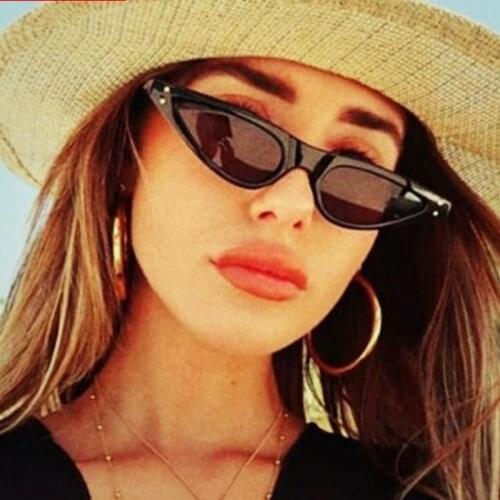 HKNA 2021 Cateye Retro Sunglasses Women Brand Triangle Eyewear Women/Men Cat Eye Glasses Women Vintage Lunette De Soleil UV400