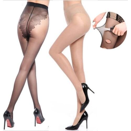 Sexy Women Tights Thin Sheer BIKINI Crotch Stockings Black Temptation Sheer Mock Suspender Patchwork Pantyhose Tights
