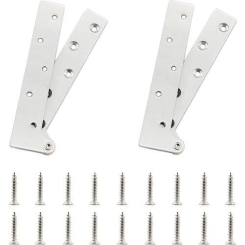3mm Pivot Hinge Door Pivot Hinges, 2 PCS Heavy Duty Stainless Steel Hinges for Revolving Wood Glass Alloy Doors with Screws