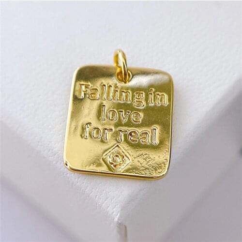 1PCS Real 18K Gold Plated Necklace Pendant Charms for Jewelry Findings Components Making Supplies DIY Cupron Accessories