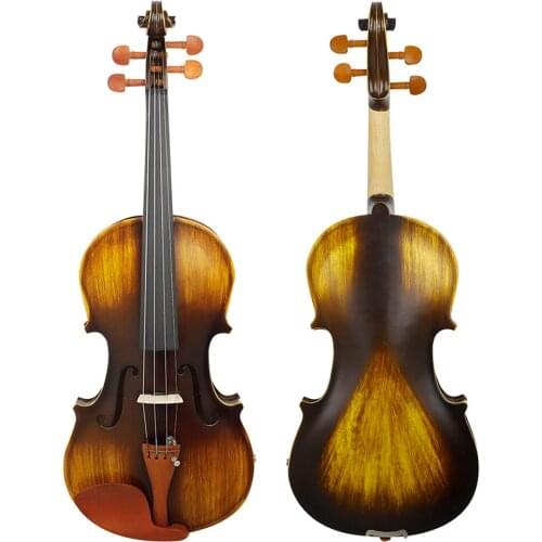 Professional 4/4 Acoustic Violin Matte EQ Electric Acoustic Violin Fiddle With Case Bow Solid Wood Violin For Beginner Students