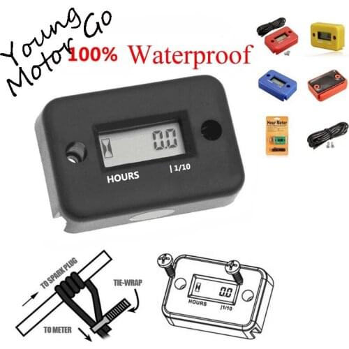 Universal IP68 Waterproof Digital Engine Gauge LCD Display Hour Meter Counter For Motorcycle Boat Bike ATV Motorbike Lawn mower