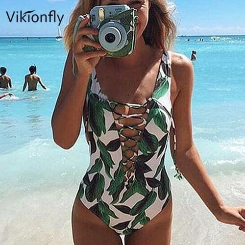 Sexy Thong One Piece Swimsuit Women 2021 High Cut Lace Up Backless Monokini Swimwear Swimming Suit Bathing Suit Trikini