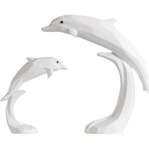 NORDIC GEOMETRIC DOLPHIN FIGURINE ORIGAMI ANIMALS ART SCULPTURE RESIN ART&CRAFT HOME DESKTOP DECORATION OFFICE R1729