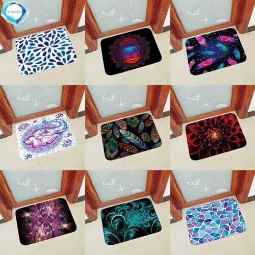 Modern Geometric Printed Anti Slip Doormat for Entrance Door Mats Outdoor Indoor Front Door Mat 40x60cm