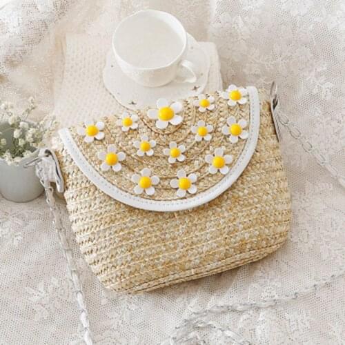 New clamshell acrylic daisy dawn rattan bag fashion ethnic style woven bag summer vacation shoulder beach bag