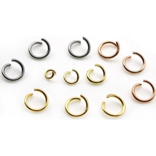 100pcs/lot 1mm Thick Rose Gold Stainless Steel DIY Jewelry Findings Open Single Loops Jump Rings & Split Ring for Jewelry making