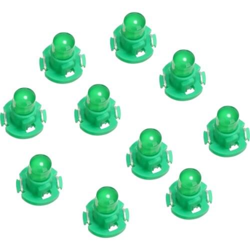 Car Signal Light 10pcs T4.2 Green LED COB Instrument Dashboard Map Side Climate Control Lamp Bulb 12V