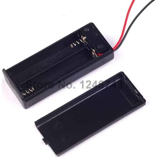 10PCS Small Plastic battery case shell 2X 7A battery Clip Storage Holder Box Case Black With Wire Lead With cover