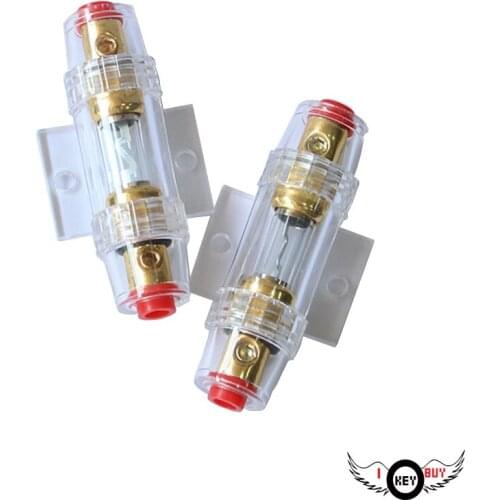 2PCS Medium-Sized Flat Head Tube 60A Car Insurance Seat Car Audio Modification Insurance Bile 12/24 (V) Protection Amplifier